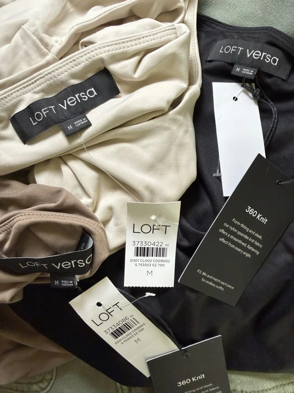 NWT LOFT Versa 360 Knit Bodysuit Bundle | Size Medium | Neutrals 3 piece bundle - Picture 8 of 8